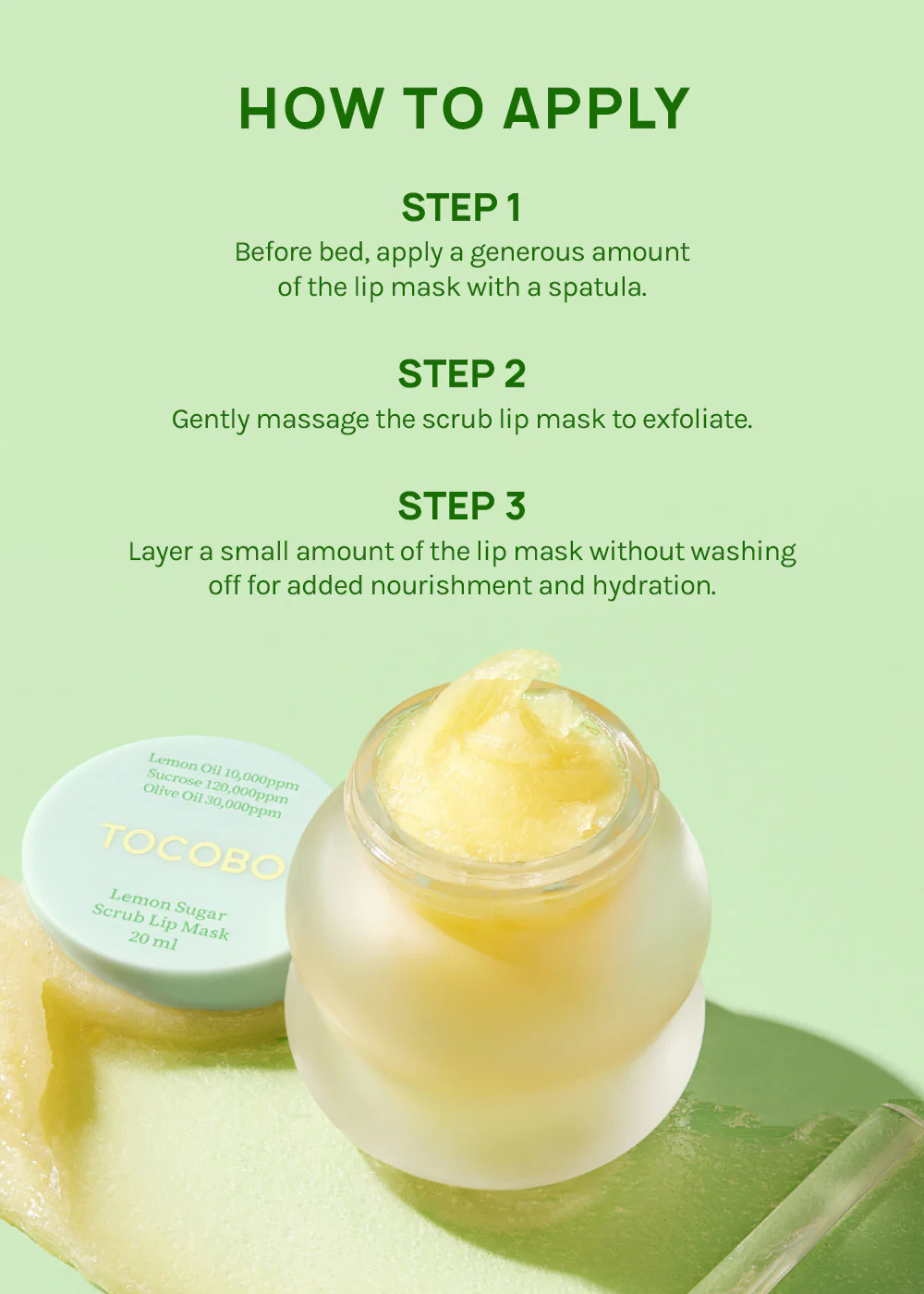 TOCOBO Lemon Sugar Lip Mask 20ml - Image 5