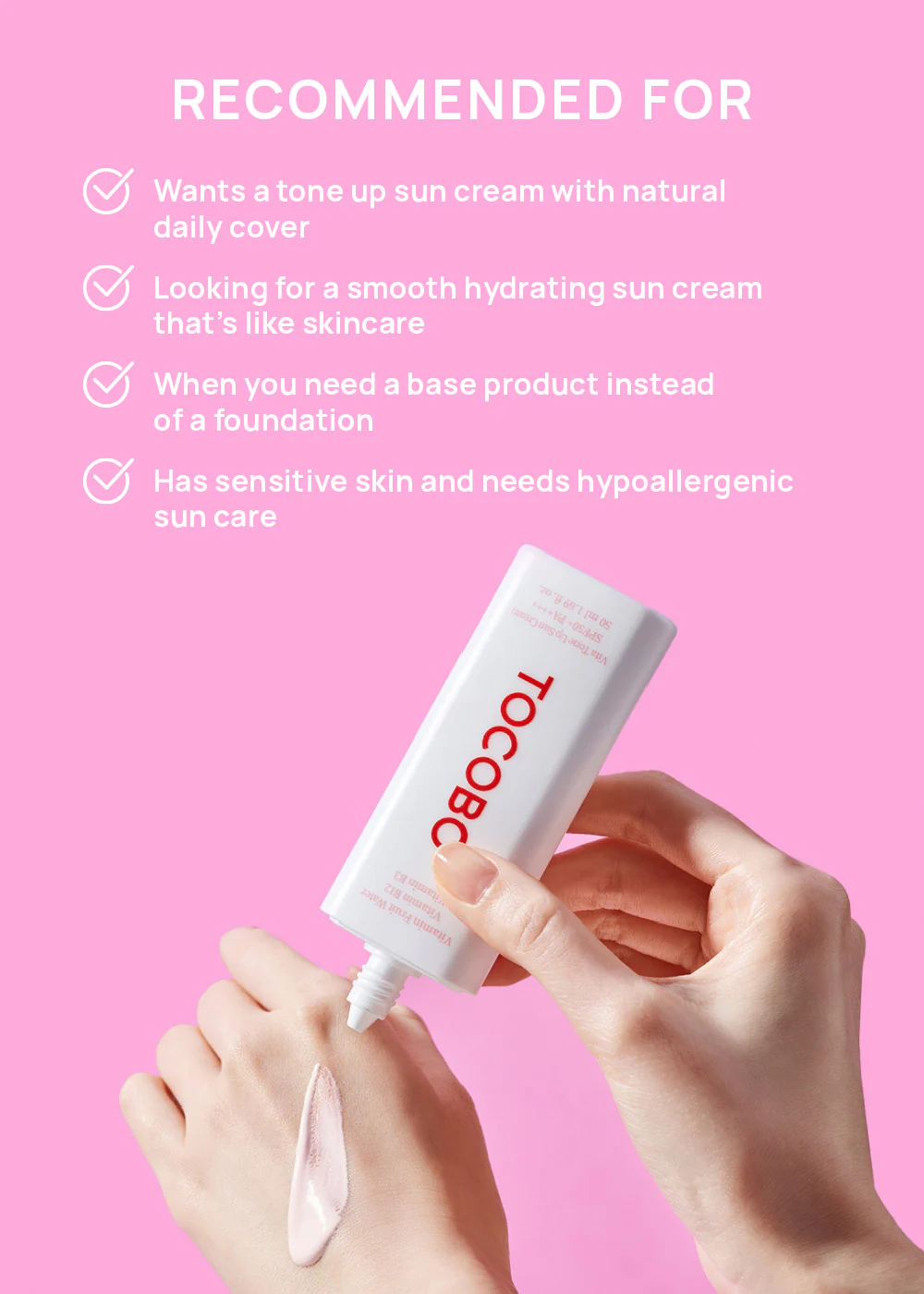 TOCOBO Vita Tone Up Sun Cream SPF50+ PA++++ 50ml - Image 5