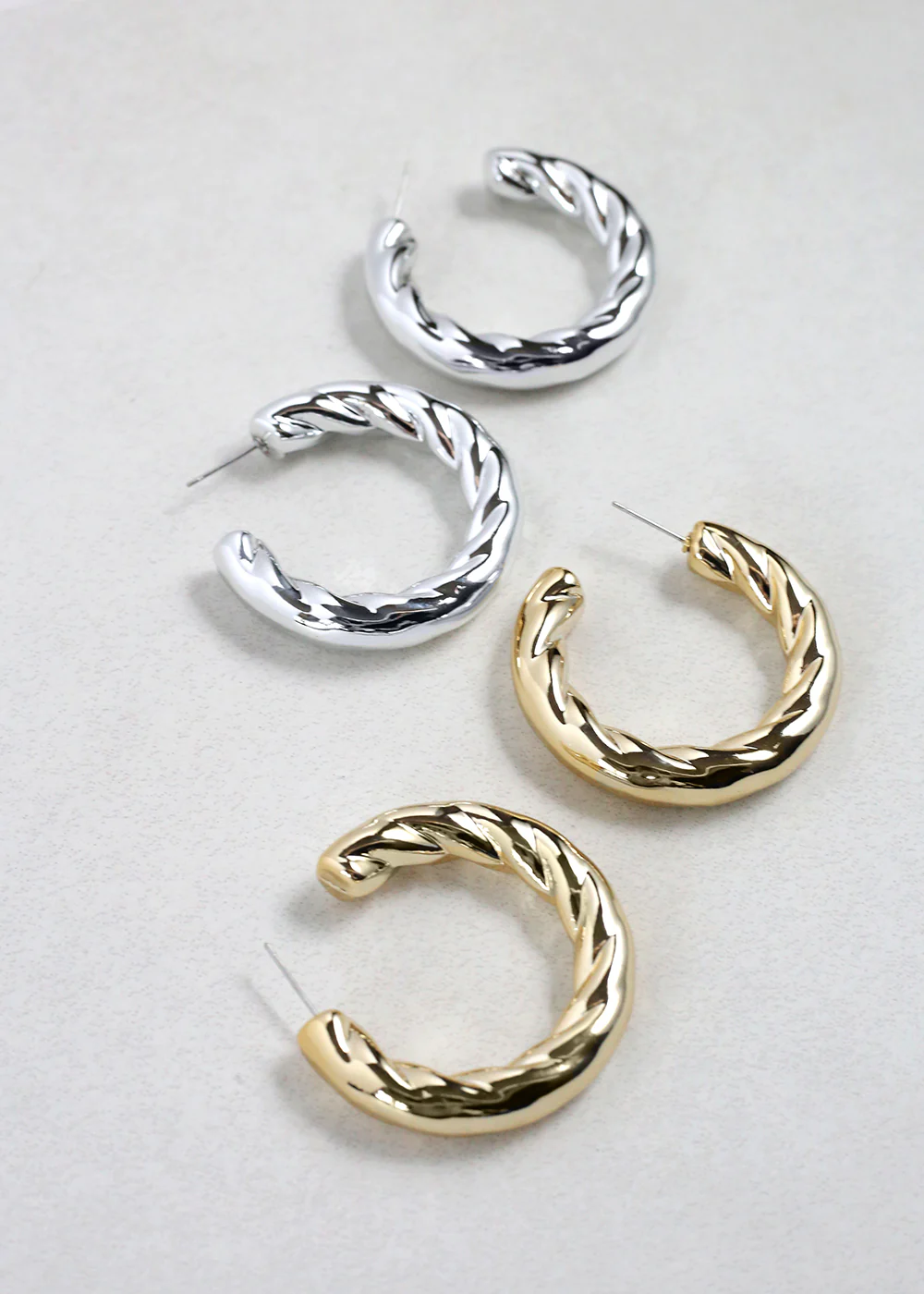 Twisted Hoop Earrings - Image 2
