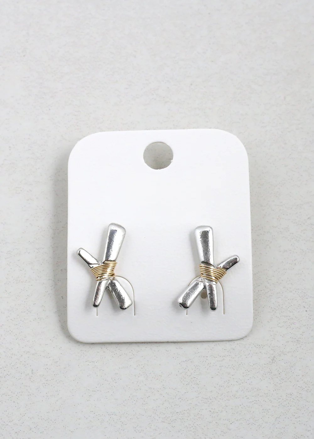 Wire Wrapped Hex Stud Earrings - Image 3